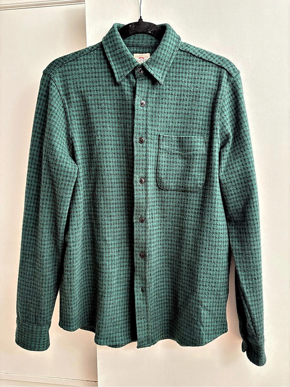 Faherty Legend Button down Shirt Checkered Green & blue Size Small